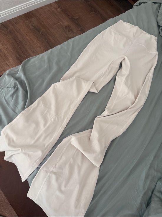 Buffbunny Collection Pants - BuffBunny High-Waist Cream Flared Leggings